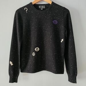 VEDA 100% Cashmere Y2K Symbols Sweater Size XS